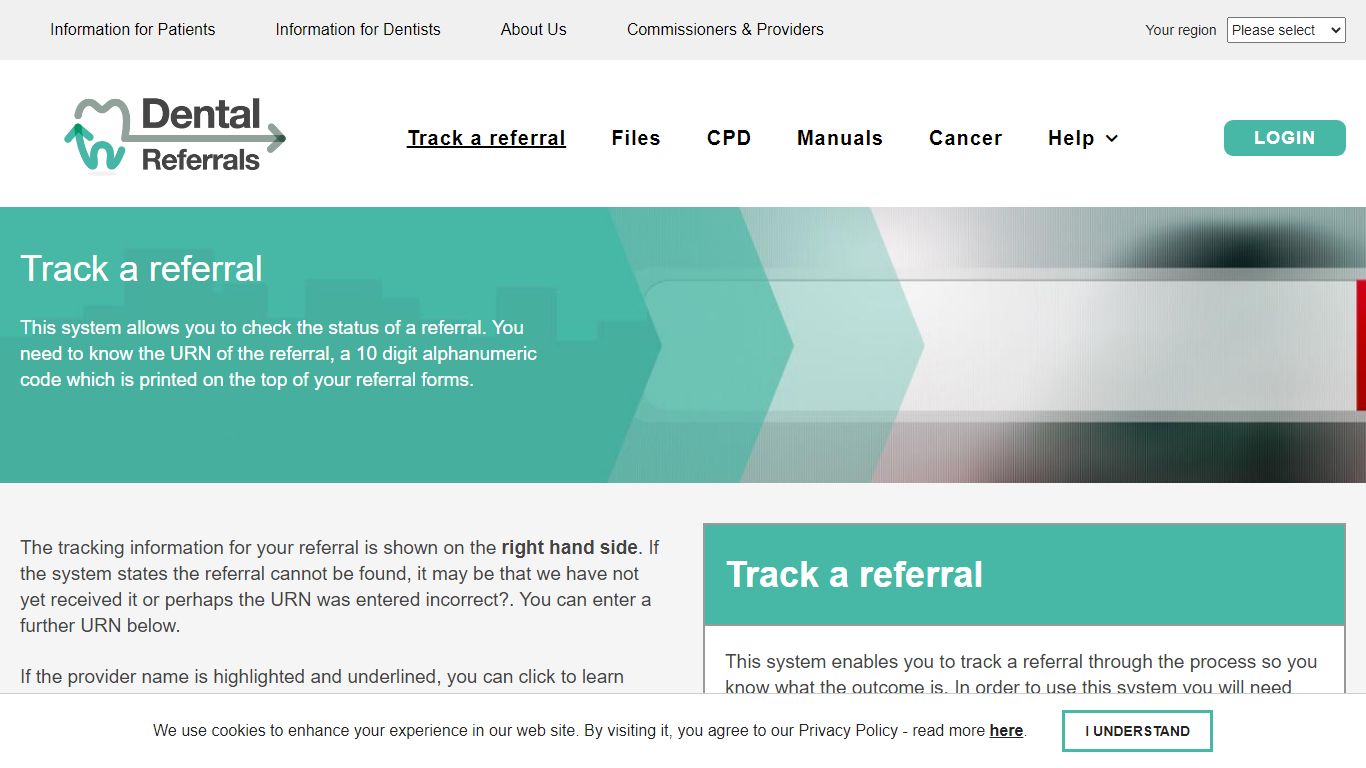 Track a referral | Dental Referrals