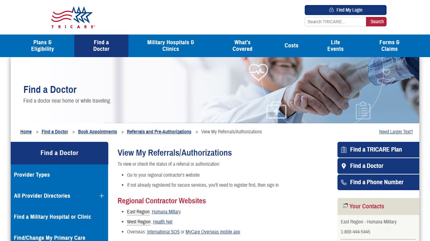 View My Referrals/Authorizations | TRICARE